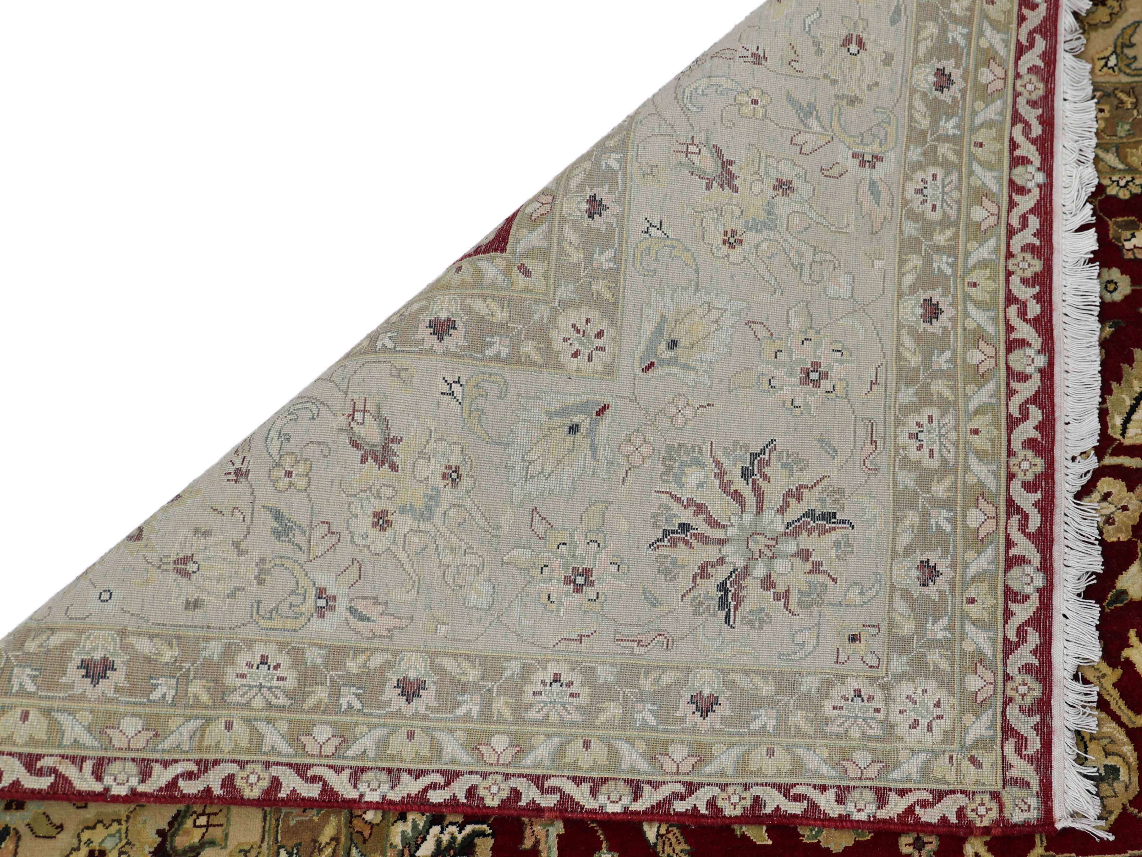 REBELLION | 9' x 12' FT | TRADITIONAL RUGS | DARK RED - IVORY COLOR