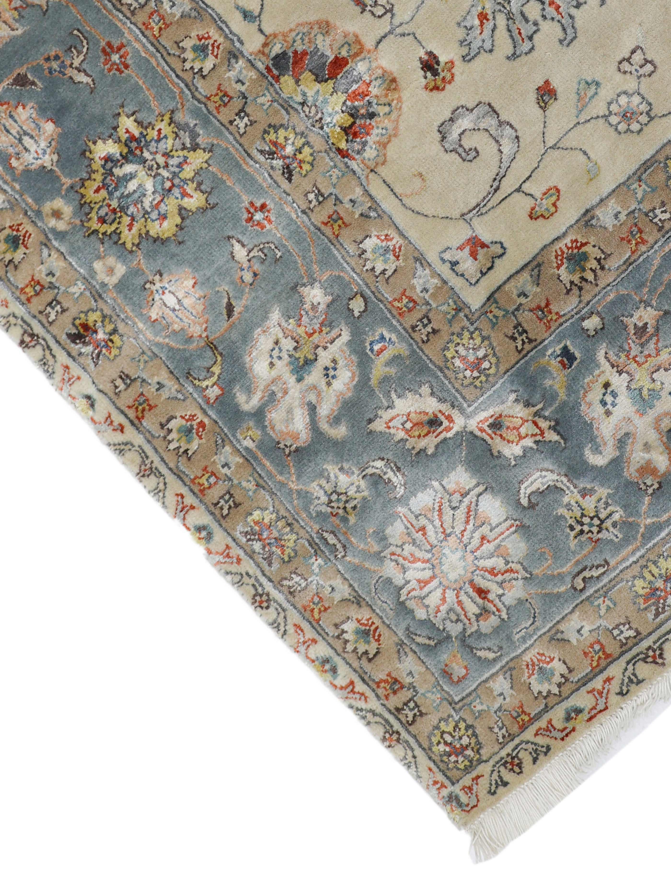 RYELAND | 6' x 9' FT | 8' x 10' FT | TRADITIONAL RUGS | IVORY - M. BLUE COLOR