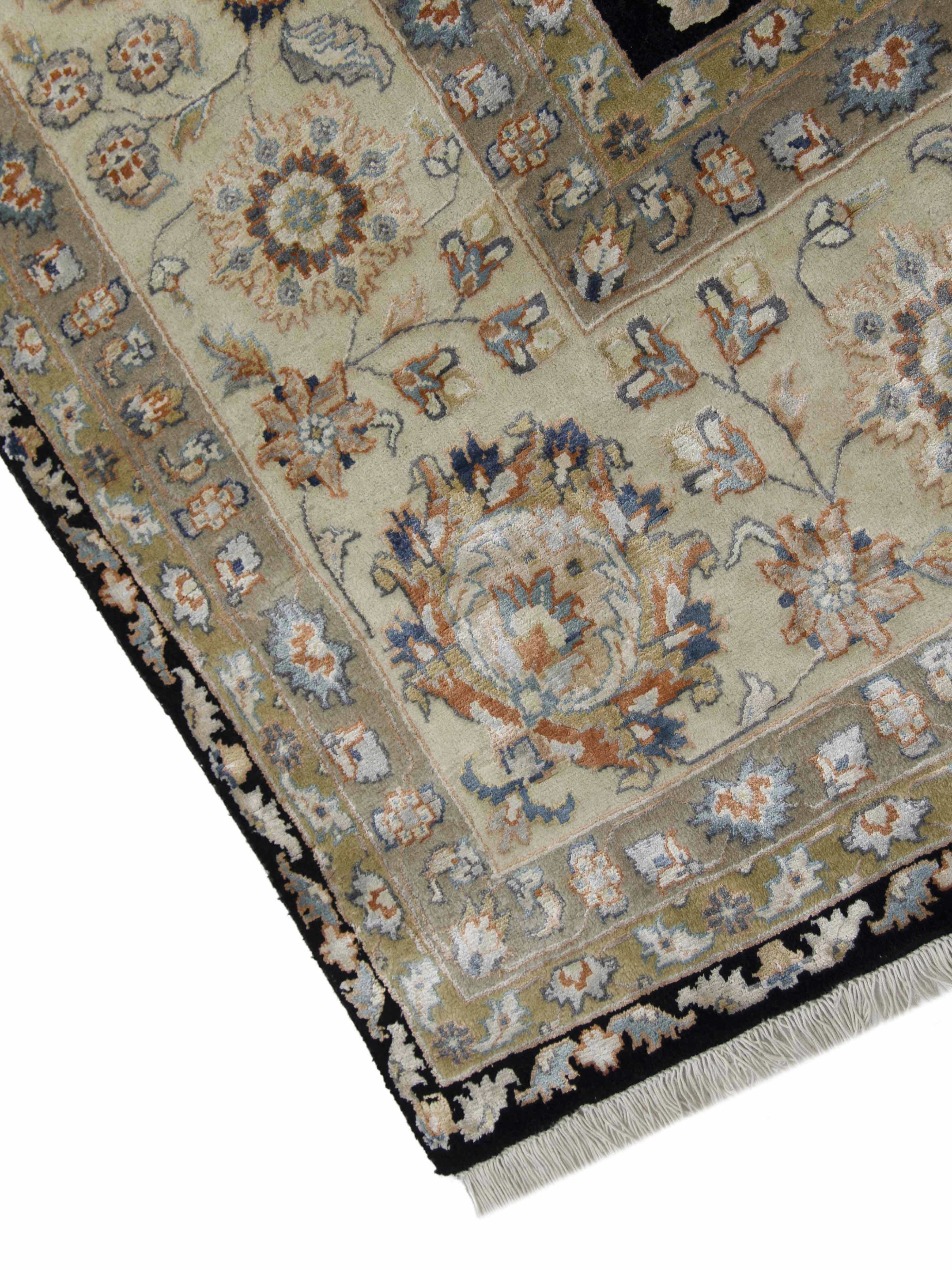 AMBER | 8' x 10' FT | 9' x 12' FT | TRADITIONAL RUGS | BLACK - WHITE COLOR