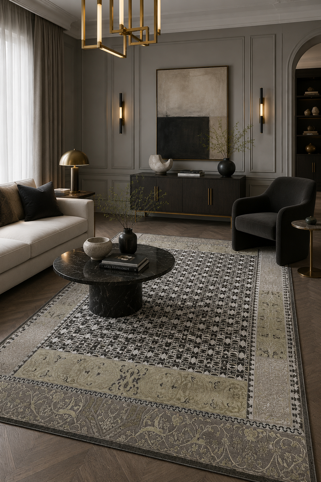 DECCAN REVERIE | 8' x 10' FT  | MODERN RUGS | BROWN COLOR