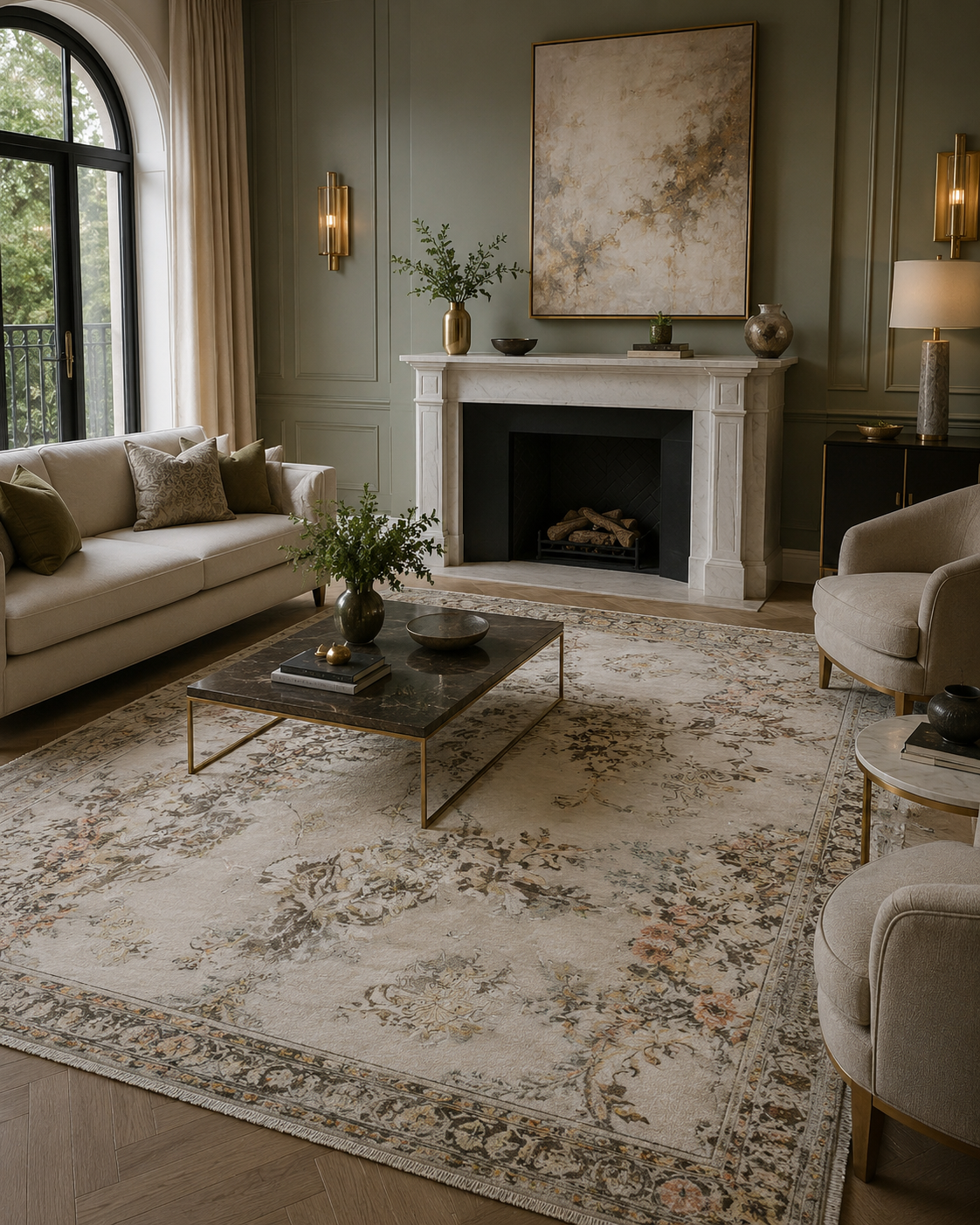 SERENE RAGA | 8' x 10' FT  | MODERN RUGS | BEIGE COLOR